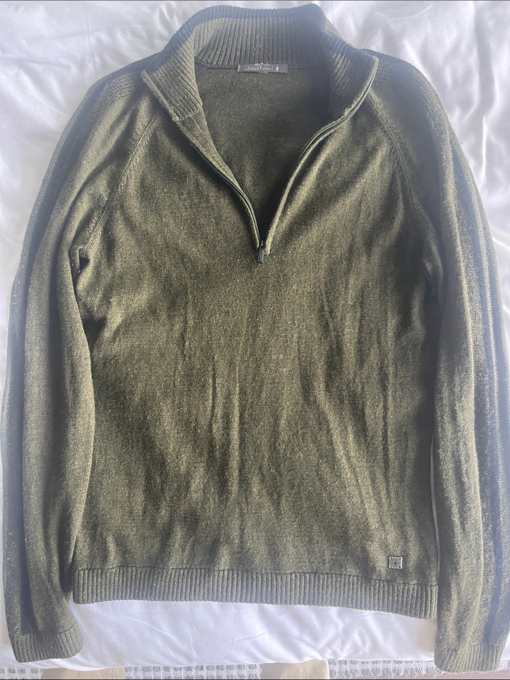 Smartwool Olive Green Half-Zip Pullover Sweater
